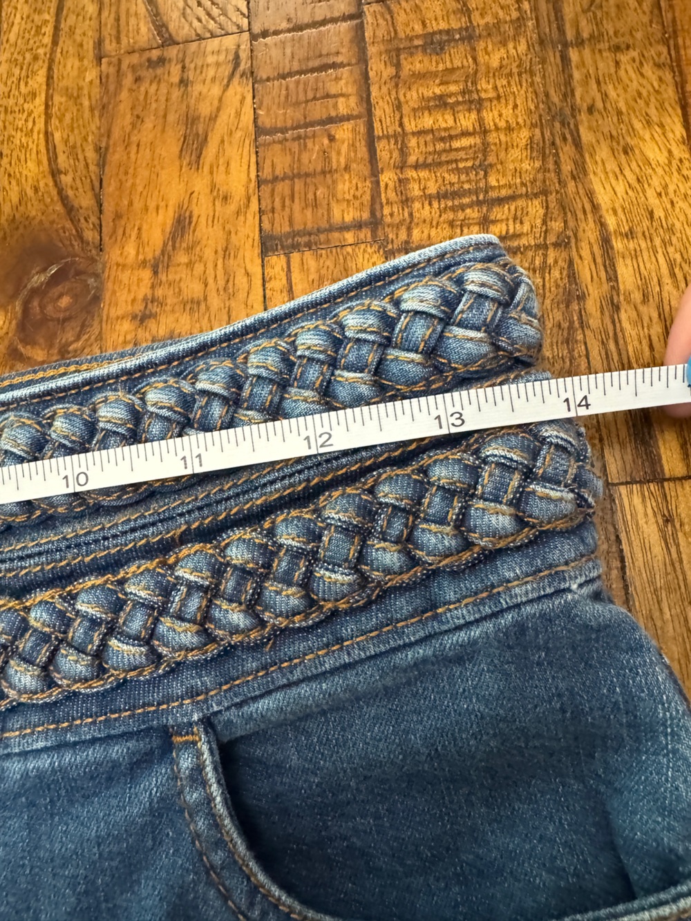 NWT Derek Lam Blue Braided-Waist Flare Jeans - Picture 4 of 7